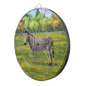 かわいいロバ灰色の牧草地 ダーツボード (正面右)