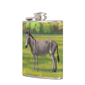 かわいいロバ灰色の牧草地 フラスク (左)