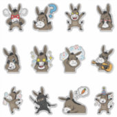 かわいいロバ絵文字ステッカー パック シール (正面)