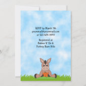 かわいいロバ赤ちゃんシャワー招待状forボーイズ 招待状 (裏面)
