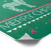 かわいいロバ醜いセータークリスマスの休日の冬 ポスター (角)