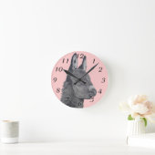 かわいいロバ鉛筆スケッチモノクロリアリストアート ラウンド壁時計 (ホーム)