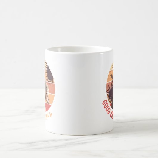 かわいいロバ – 良い雰囲気のみ コーヒーマグカップ (中央)