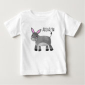 かわいいロバ 赤ちゃん 幼児 名前 ベビーTシャツ (正面)