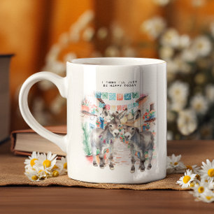 かわいいロバ Happy Little Mug Monogram コーヒーマグカップ