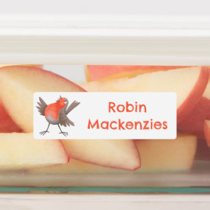 かわいいロビンの鳥の漫画パーソナライズされた ラベル