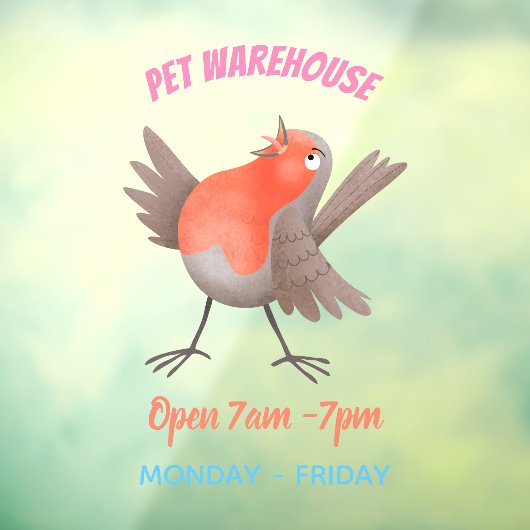 かわいいロビンの鳥の漫画 ウィンドウサイン (シート3)