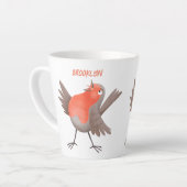 かわいいロビンの鳥の漫画 カフェラテマグ (左アングル)