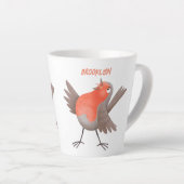 かわいいロビンの鳥の漫画 カフェラテマグ (右アングル)