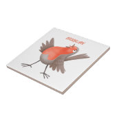 かわいいロビンの鳥の漫画 タイル (側面)