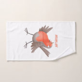 かわいいロビンの鳥の漫画 バスタオルセット (ハンドタオル)