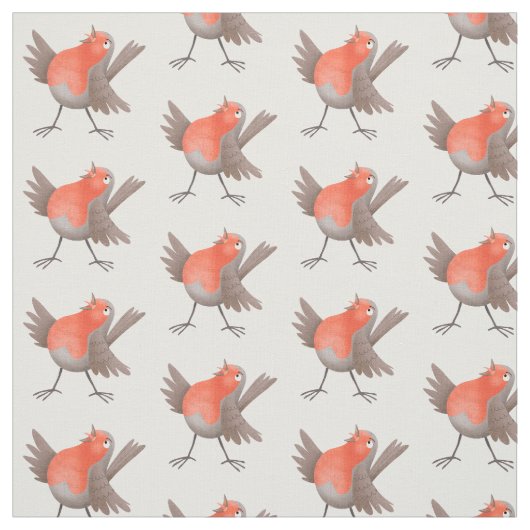 かわいいロビンの鳥の漫画 ファブリック (見本)