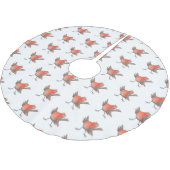 かわいいロビンの鳥の漫画 ブラッシュドポリエステルツリースカート (アングル)