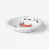 かわいいロビンの鳥の漫画 ペーパーボウル (傾斜あり)