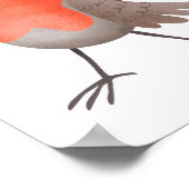 かわいいロビンの鳥の漫画 ポスター (角)