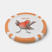 かわいいロビンの鳥の漫画 ポーカーチップ (シングル)