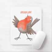 かわいいロビンの鳥の漫画 マウスパッド (マウス)