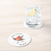 かわいいロビンの鳥の漫画 ラウンドペーパーコースター (インサイチュ)