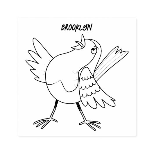 かわいいロビンの鳥の漫画 ラバースタンプ (インプリント)