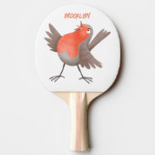 かわいいロビンの鳥の漫画 卓球ラケット (裏面)
