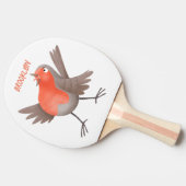 かわいいロビンの鳥の漫画 卓球ラケット (横)