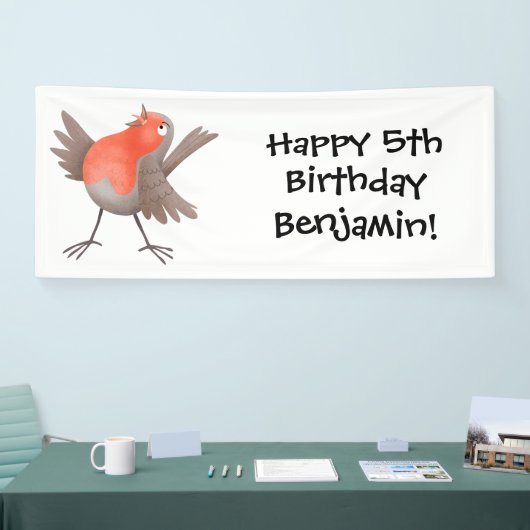 かわいいロビンの鳥の漫画 横断幕 (トレードショー)