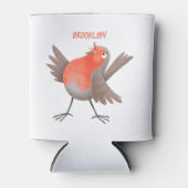 かわいいロビンの鳥の漫画 缶クーラー (正面)