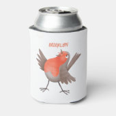 かわいいロビンの鳥の漫画 缶クーラー (缶裏面)