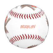 かわいいロビンの鳥の漫画 野球ボール (裏面)