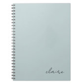 かわいいロビンズエッグブルーの名前 ノートブック (正面)