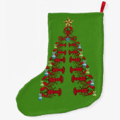 かわいいロブスターの航海のな緑に貯蔵するクリスマス ラージクリスマスストッキング (裏面)