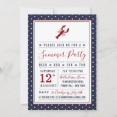 かわいいロブスターサマーパーティー 招待状 (正面)