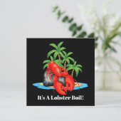 かわいいロブスター沸騰ビーチパーティー 招待状 (スタンド正面)