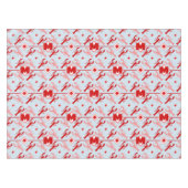 かわいいロブスター&レッドモノグラム |沿岸の海生活 テーブルクロス (正面(横))