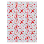 かわいいロブスター&レッドモノグラム |沿岸の海生活 テーブルクロス (正面)