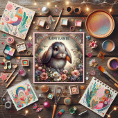 かわいいロプエイドバニーフラワーズハッピーイースター シーズンカード