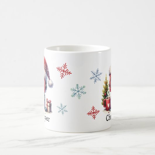 かわいいロボットのクリスマス冬休パーソナライズされた日 コーヒーマグカップ (中央)