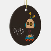 かわいいロボットのクリスマス セラミックオーナメント (右)