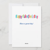 かわいいロボットのバレンタイン教室 シーズンカード (裏面)