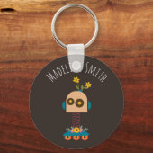 かわいいロボットの子供たちのデザイン キーホルダー (正面)