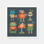 かわいいロボットの子供たちのデザイン スタンダードカクテルナプキン (正面)
