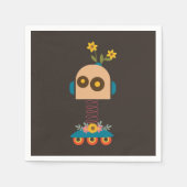 かわいいロボットの子供たちのデザイン スタンダードカクテルナプキン (正面)