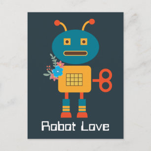 かわいいロボットの子供たちのデザイン ポストカード