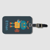 かわいいロボットの子供たちのデザイン ラゲッジタグ (正面横)