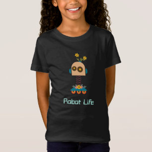 かわいいロボットの子供たちのデザイン Tシャツ