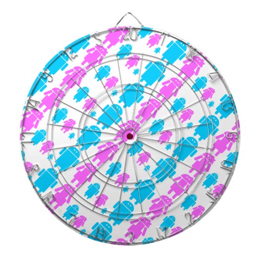 かわいいロボットの家族柄 ダーツボード (正面)