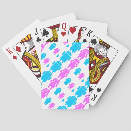 かわいいロボットの家族柄 トランプ (裏面)