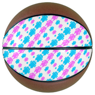 かわいいロボットの家族柄 バスケットボール