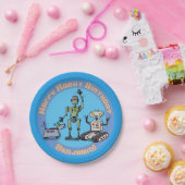 かわいいロボットの漫画の誕生日おめでとう ペーパープレート (パーティー)