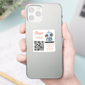 かわいいロボットの紛失物返却QRステッカー シール (スマートフォン)